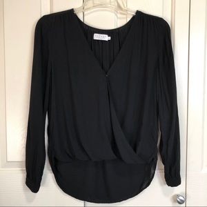 Velvet Brand Black HiLo Faux Wrap Blouse